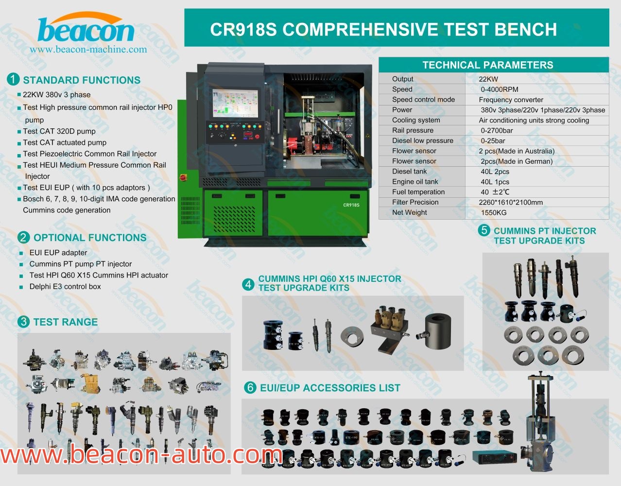 Введение в испытательный стенд топливного насоса высокого давления Common Rail CR918-S для дизельных двигателей